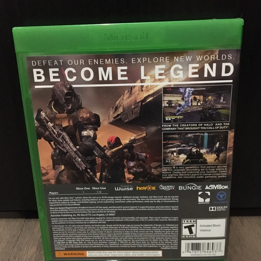 Destiny (Xbox One) - Game Disc, Case & Inserts (Plays on Xbox Series X)
